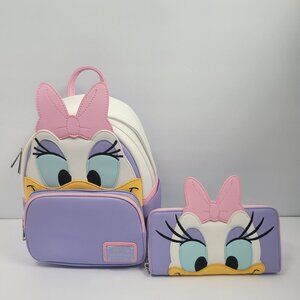 Loungefly Disney Daisy Duck Mini Backpack & Wallet Set NWT